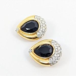 🔥Swarovski Vintage Teardrop Clip-On Earrings & Givenchy necklace